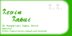 kevin kapui business card
